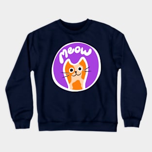 Orange Cat Meow Crewneck Sweatshirt